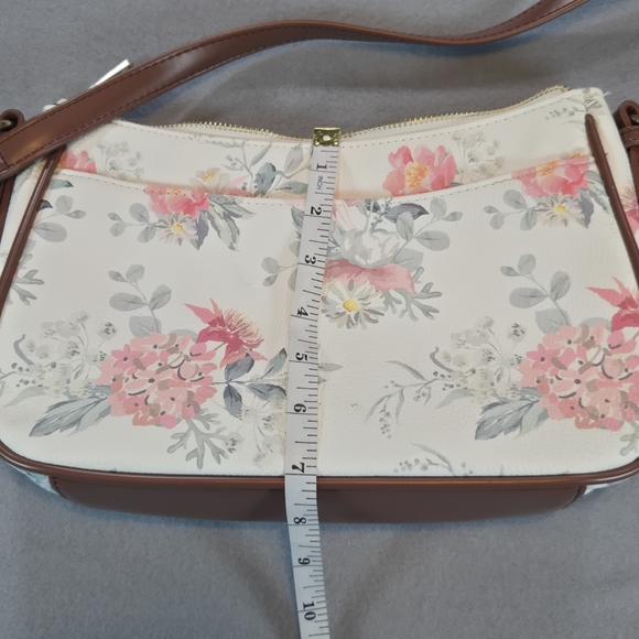 Fiorelli handba Floral Print Crossbody & Shoulder Bag • White Faux Leather Purse - Picture 7 of 8
